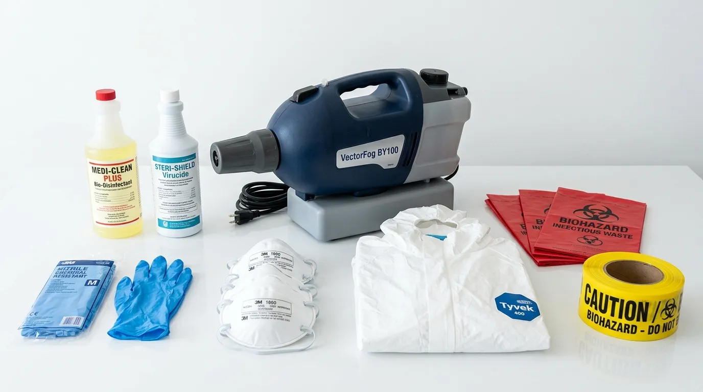 Professional biohazard remediation crew working in Barnstable