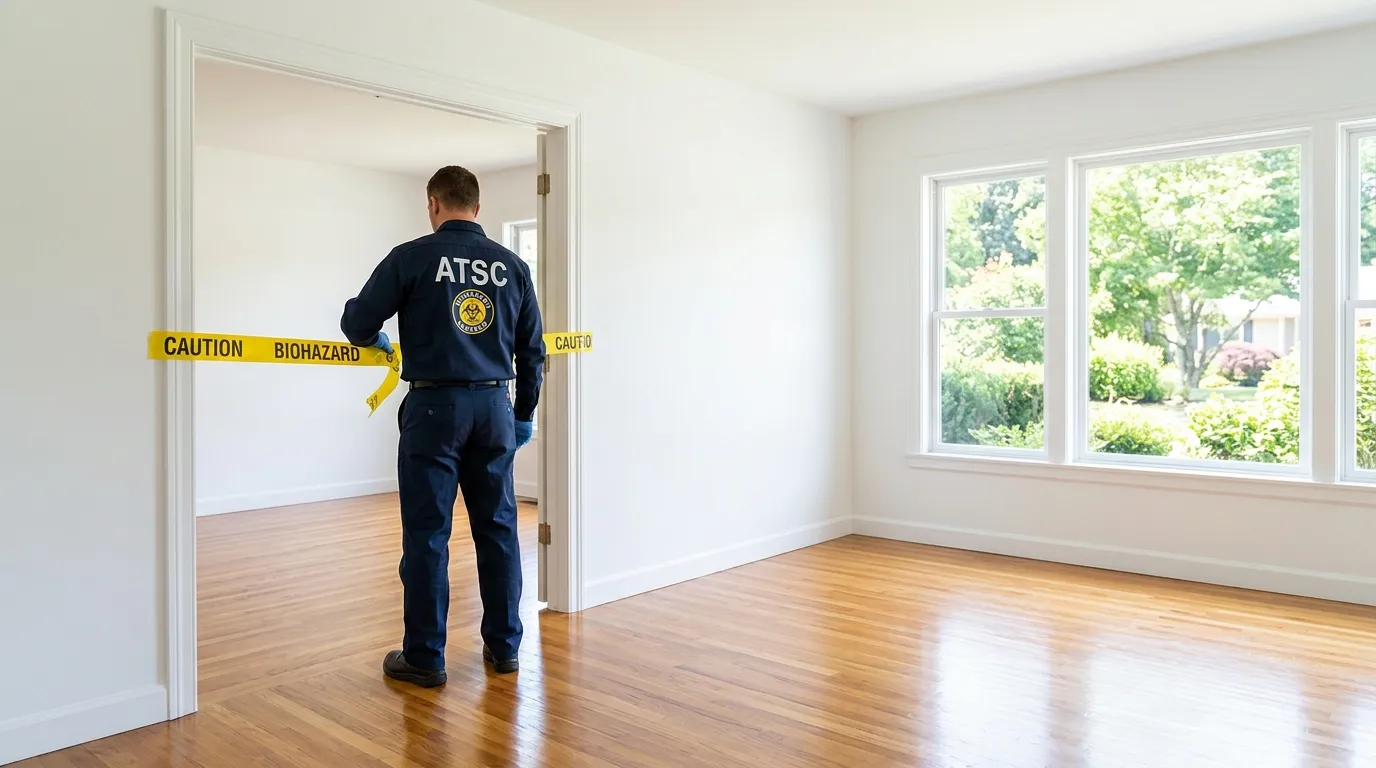 Certified biohazard cleanup crew performing Decomposition Cleanup in Barnstable